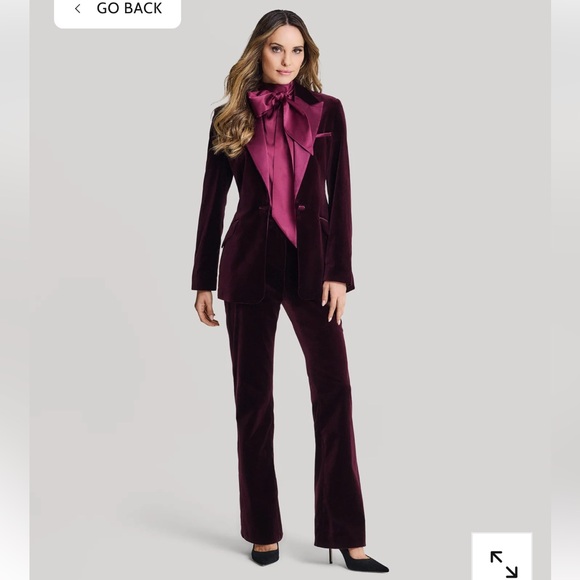 Elie Tahari Jackets & Blazers - ELIE TAHARI Slate BurgundyRed Velvet Alena Woman’s Jacket Long Sleeve